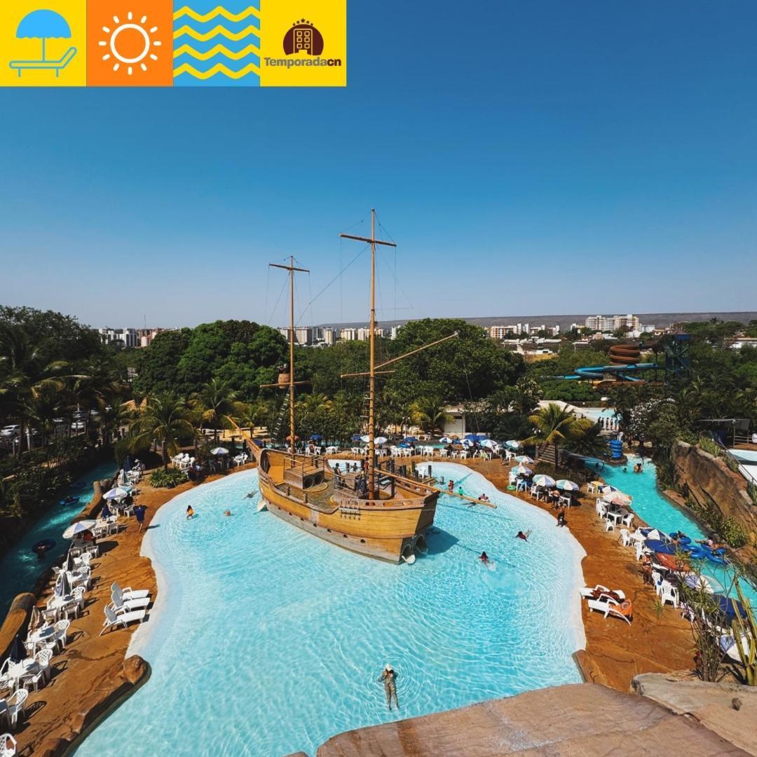 Piazza Com Acesso Ao Acqua Park - Gustavo Aparthotel Caldas Novas Buitenkant foto